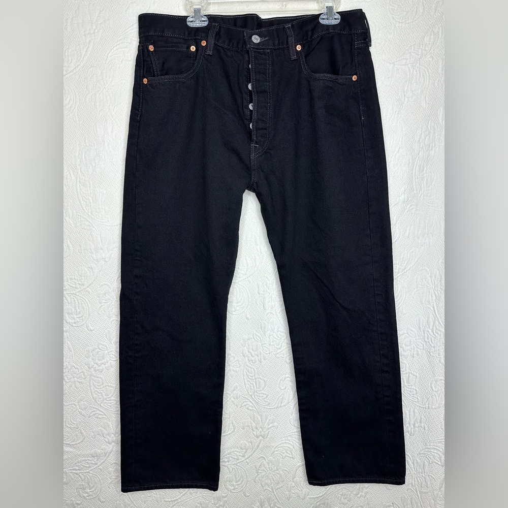 Levi’s 501 VTG 90s Button Fly Dark Black Straight Leg Jeans 38x29